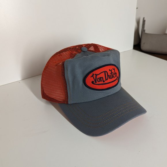 Von Dutch Classic Trucker Hat - NWT - Burnt Orange and Grey - Picture 10 of 12